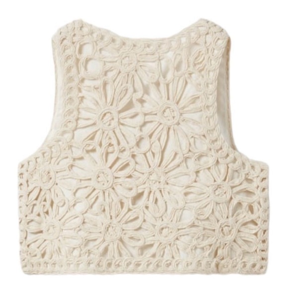 Zara Kids Ecru Crochet Vest - Picture 3 of 4